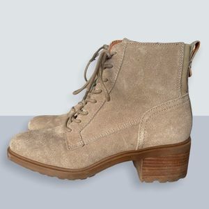 LUCKY BRAND Diedrah Leather lace up Moto boots